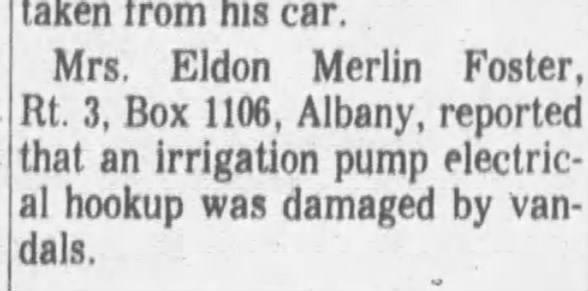 Clipping from Albany Democrat-Herald